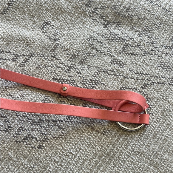 Akris Coral Leather Belt with Silver Buckle main image 4